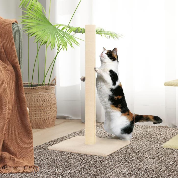 vidaXL Krabpaal 35x35x70 cm crèmekleurig, Dieren en Toebehoren, Katten-accessoires, Nieuw, Verzenden