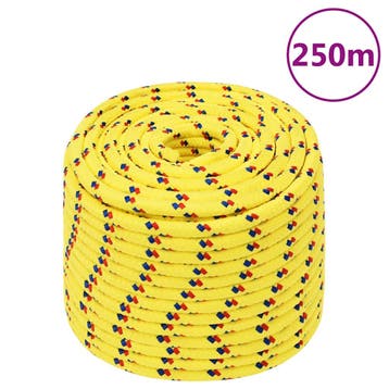 vidaXL Boottouw 12 mm 250 m polypropyleen geel, Verzenden, Nieuw