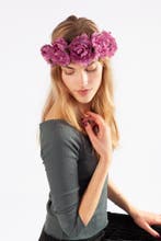 Bloemenkrans Haar Pioenrozen Paars Paarse Bloemen Haarband D, Ophalen of Verzenden, Nieuw