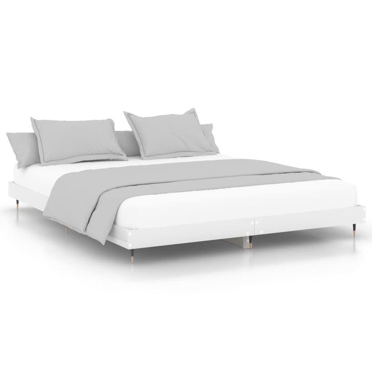 Hoogglans Wit Bedframe 160x200 | Retour Deal Nu!, Huis en Inrichting, Slaapkamer | Bedden, 160 cm, 200 cm, Wit, Nieuw, Metaal