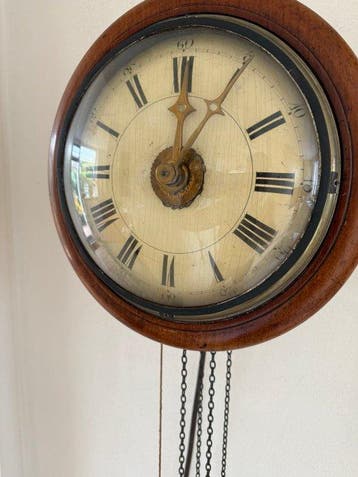 postman clock - Antiek Hout, Messing - 1850-1900