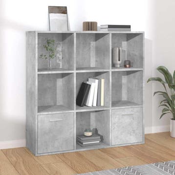 vidaXL Boekenkast 98x30x98 cm bewerkt hout betongrijs, Verzenden