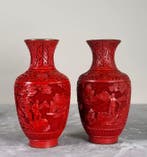 Vaas - lak - China - Culturele Revolutie paar