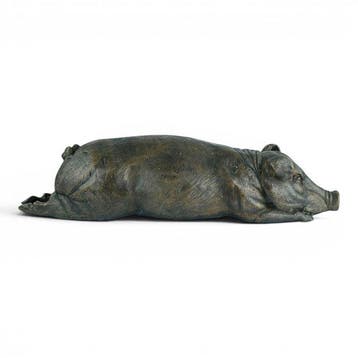 sculptuur, Reclining Pig - 44 cm in length - 11 cm - Brons