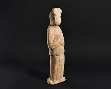 Oud Chinees, Tang-dynastie Keramiek Hofdamefiguur - 36.8 cm