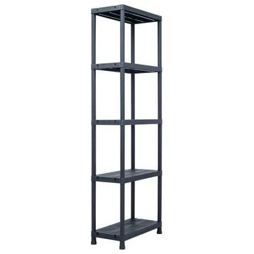 vidaXL Opbergrek 125 kg 60x30x180 cm kunststof zwart, Verzenden