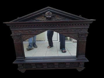 Spiegel- in de vorm van een kiosk - Walnoot - Renaissance