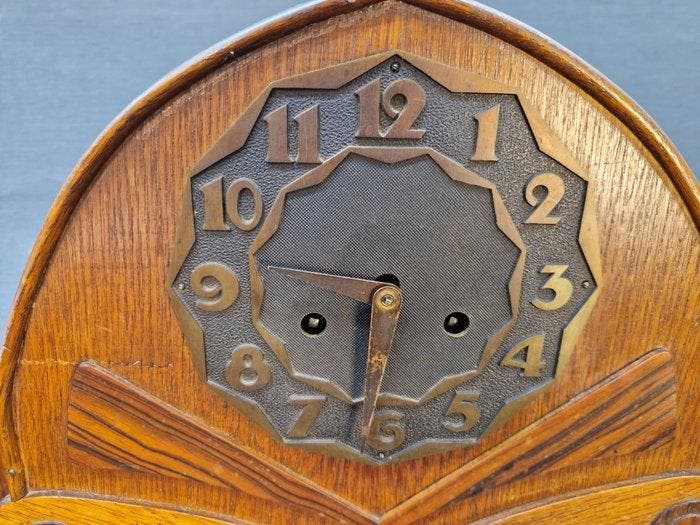 Amsterdamse School klok - Art Deco Hout, Metaal - 1920-1930, Antiek en Kunst, Antiek | Klokken