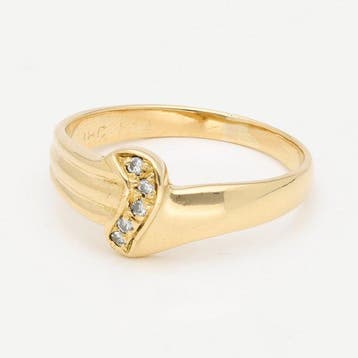 Ring - 18 karaat Geel goud Diamant (Natuurlijk)
