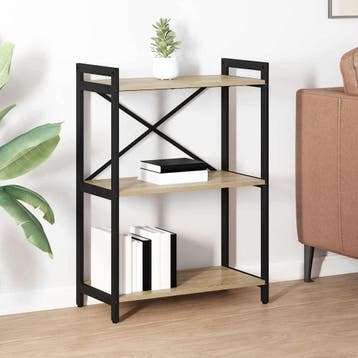 vidaXL Boekenplank Sonoma Eik 60 x 30 x 85 cm Bewerkt hout, Verzenden, Nieuw