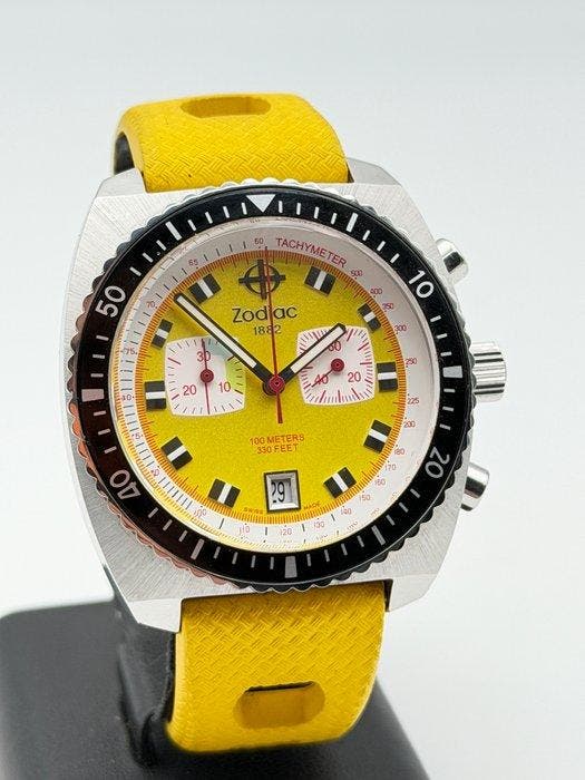 Zodiac - Sea Dragon chronograph yellow - Zonder minimumprijs, Handtassen en Accessoires, Horloges | Heren