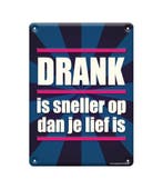 Metalen Bord Drank Is Sneller, Verzenden, Nieuw