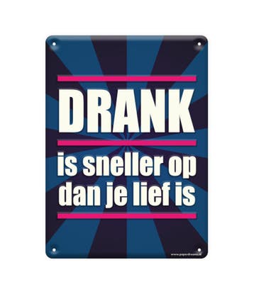 Metalen Bord Drank Is Sneller, Verzenden, Nieuw