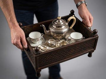 Antiek Bak - Teak - 1890-1920 - Anglo-Indiaas Tray 1900