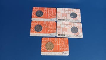 Nederland. 2 Euro 2022 Erasmus (5 monete) (Zonder, Postzegels en Munten