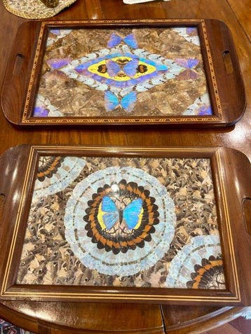 Dienblad (2) - Een paar vintage Braziliaanse schalen in