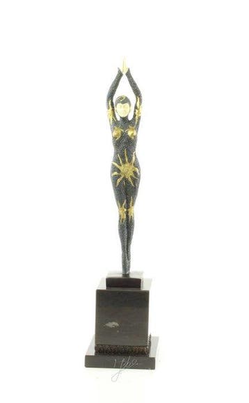 sculptuur, Art Deco Bronze Sculpture “Starfish” – After