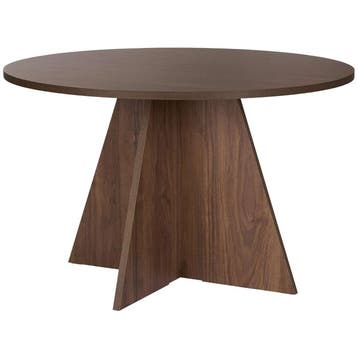 Evila Modern Dining Table, Venezia Walnut, 120 X 75 X 120 Cm, Huis en Inrichting, Verzenden, Nieuw, 100 tot 150 cm, Scandinavisch