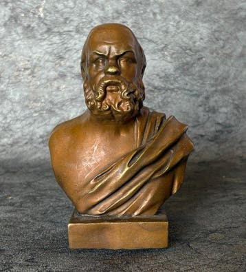 Buste, Socrates (Zonder Minimumprijs) - 15.5 cm - Bronze
