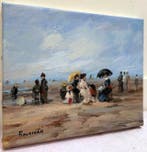 Camille Rousseau (1949) - Deauville - Plage Animée -