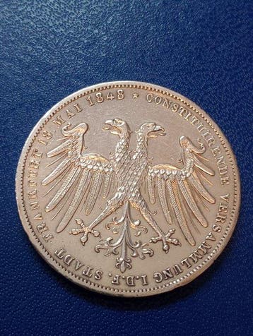 Duitsland, Frankfurt. 2 Gulden 1848, Postzegels en Munten