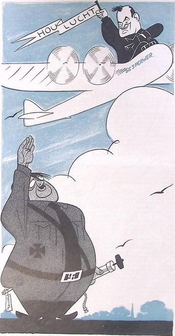 Spotprent over een bezoek van Mussert aan Nederlands-Indië, Antiek en Kunst, Verzenden