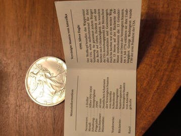 1 Troy Ounce - Argent .999 - 1 Dollar 1990 - USA (Sans prix