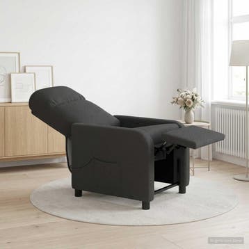 vidaXL Massage Relaxstoel Donkergrijs Bouclé, Verzenden, Nieuw