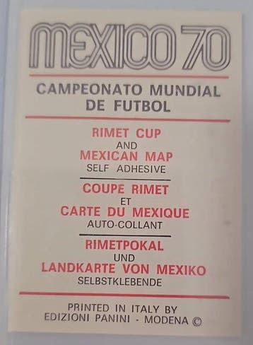 1970 Panini Première Page album Mexico 70 Carte du mexique/, Collections