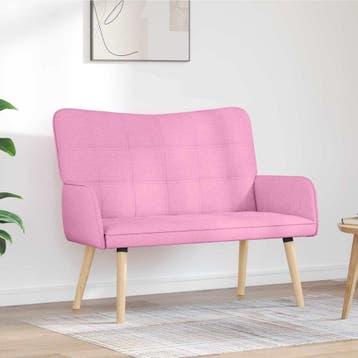 vidaXL 2-Zits Sofa Roze 115 x 61 x 87 cm Stof, Verzenden