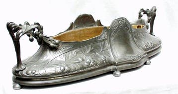 Jardinière - 64 cm. Breed - Tin, Antiek en Kunst