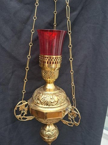 Godslamp - Koper, Glas - Religieus hangend odslamp