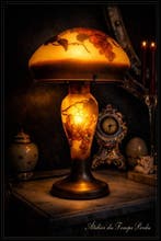 Lamp - Glas - Art Nouveau-lamp van glas