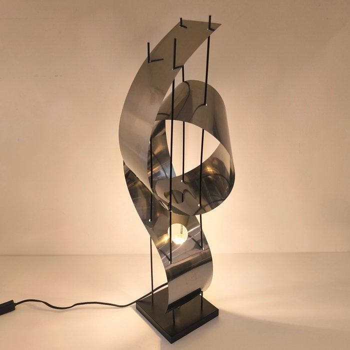 Lampe de table - Acier, Métal - Lampe à poser ou sculpture, Antiek en Kunst, Kunst | Designobjecten