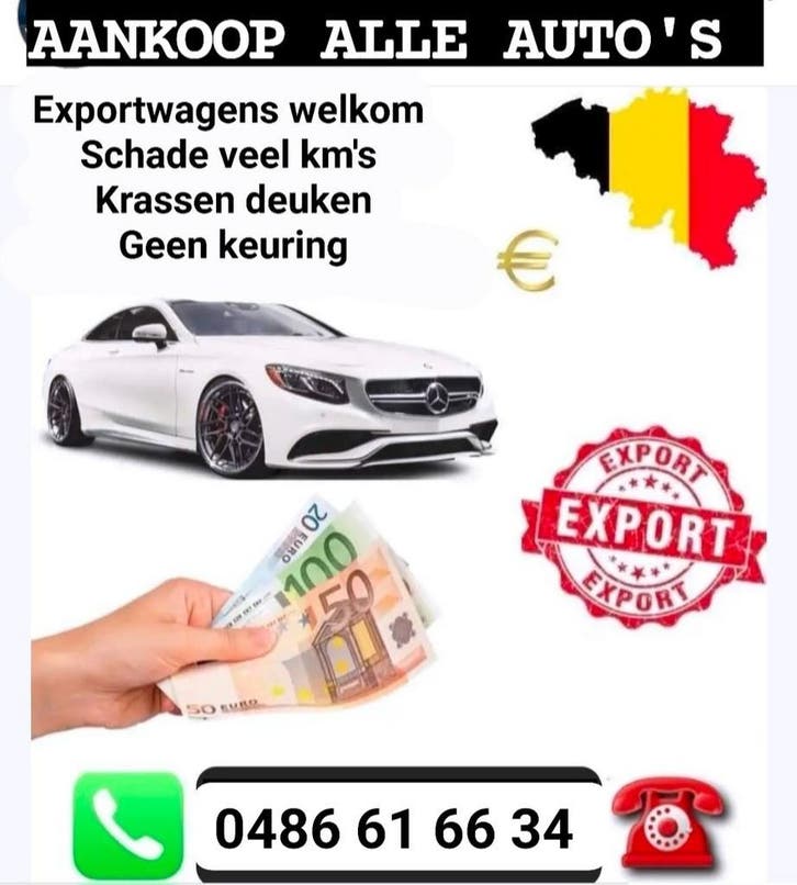 Auto opkoper- Auto inkoop - Alle wagens- 7/7  Auto verkopen, Autos : Divers, Rachat de véhicules