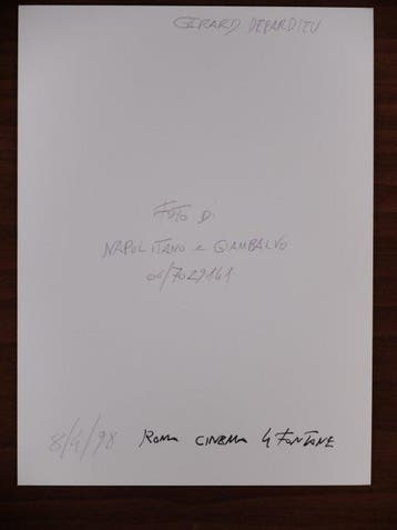 Giambalvo & Napolitano - Gerard Depardieu, Nieuw