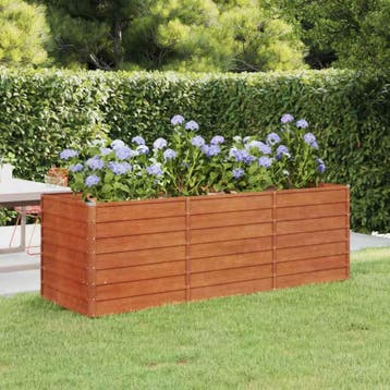 vidaXL Plantenbak verhoogd 240x80x77 cm cortenstaal roestig, Verzenden, Nieuw