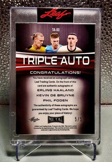 2022 Leaf Metal Erling Haaland, Kevin De Bruyne,Phil Foden, Collections