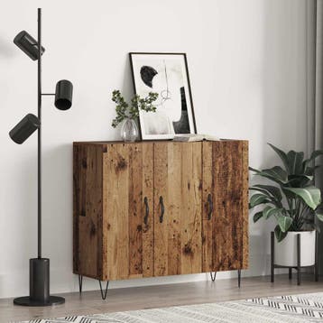 vidaXL Dressoir Oudhout 90 x 32,5 x 80 cm Bewerkt hout, Maison & Meubles, Armoires | Dressoirs, Verzenden