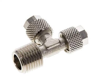 6x4 & R1/4'' Vernikkeld Messing T-Opsteekkoppeling, Verzenden