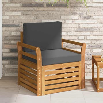 vidaXL Buiten bank set Massief Acacia Hout en Polyester, Verzenden, Nieuw