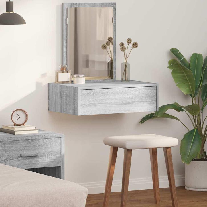 vidaXL Kaptafel Grijs 60 x 40 x 70 cm Bewerkt hout, Maison & Meubles, Tables | Coiffeuses, Envoi