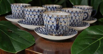 Lomonosov Imperial Porcelain Factory - Koffieservies voor 6