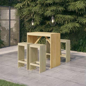 vidaXL 5-delige Tuinbarset geïmpregneerd grenenhout, Tuin en Terras, Verzenden, Nieuw
