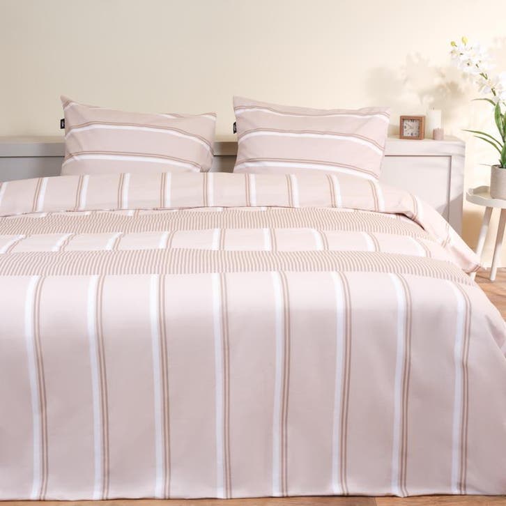 Mexx Home katoenen dekbedovertrek - beige - 2-persoons | 200, Huis en Inrichting, Slaapkamer | Beddengoed, Nieuw, Verzenden