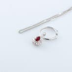 Collier - 18 carats Or blanc - 1.89ct. tw. Rubis - Diamant -