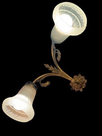 Wandlamp - Messing, Glas - Italiaanse Liberty wandla