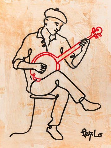 Claudia Fer.Lo - Bluesman - Acrylic on canvas 105 x 80 cm