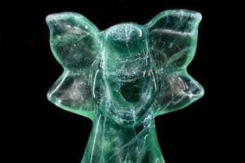 Hoogwaardige groene fluoriet staand vlinderengel - Hoogte: