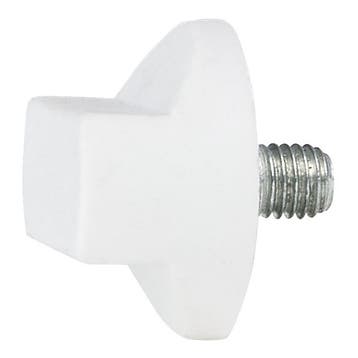 WENTEX® Rotary knob M10x12 (gordijnsteun) wit, Verzenden